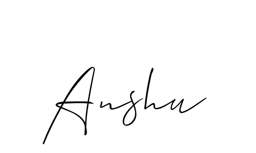 How to make Anshu signature? Allison_Script is a professional autograph style. Create handwritten signature for Anshu name. Anshu signature style 2 images and pictures png