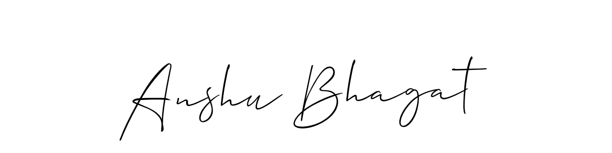 Allison_Script is a professional signature style that is perfect for those who want to add a touch of class to their signature. It is also a great choice for those who want to make their signature more unique. Get Anshu Bhagat name to fancy signature for free. Anshu Bhagat signature style 2 images and pictures png