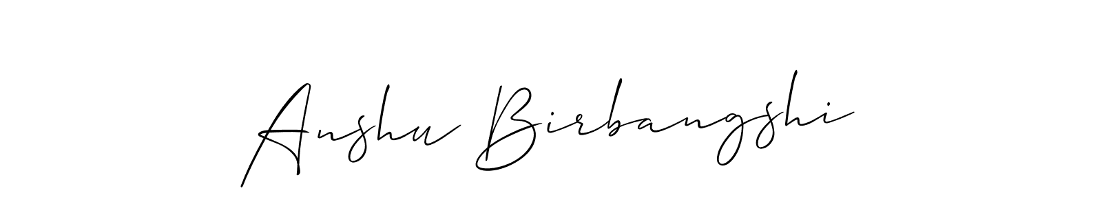 Make a short Anshu Birbangshi signature style. Manage your documents anywhere anytime using Allison_Script. Create and add eSignatures, submit forms, share and send files easily. Anshu Birbangshi signature style 2 images and pictures png