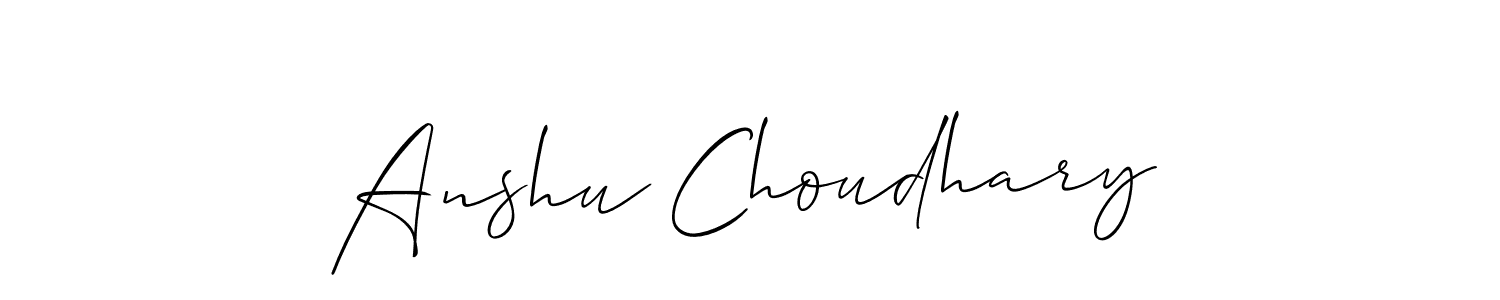 Also You can easily find your signature by using the search form. We will create Anshu Choudhary name handwritten signature images for you free of cost using Allison_Script sign style. Anshu Choudhary signature style 2 images and pictures png