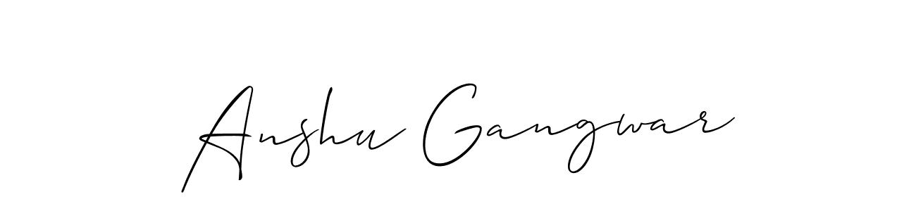 Make a beautiful signature design for name Anshu Gangwar. With this signature (Allison_Script) style, you can create a handwritten signature for free. Anshu Gangwar signature style 2 images and pictures png