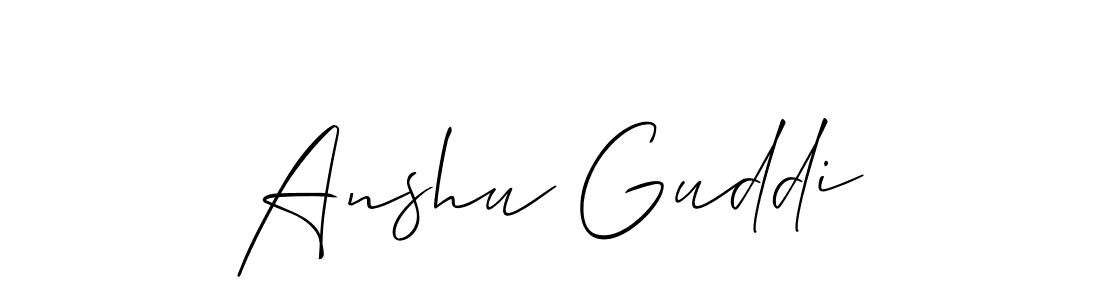 Use a signature maker to create a handwritten signature online. With this signature software, you can design (Allison_Script) your own signature for name Anshu Guddi. Anshu Guddi signature style 2 images and pictures png