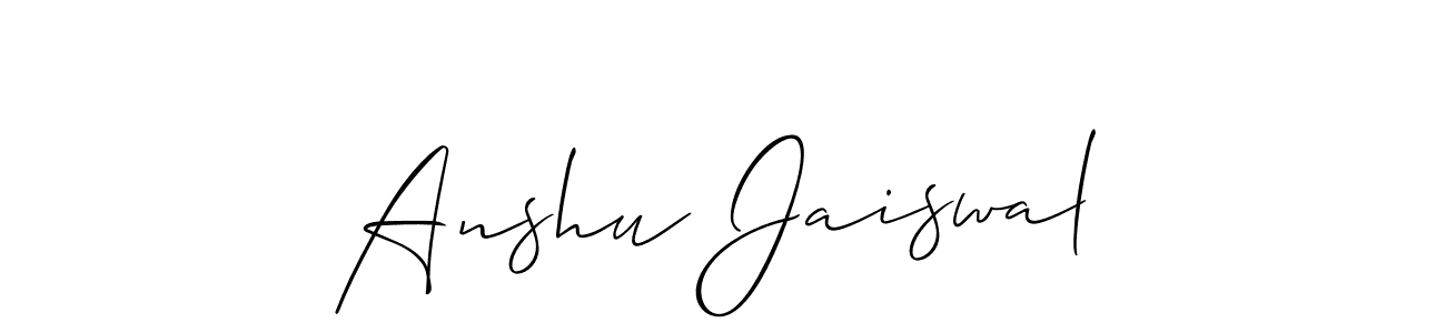 if you are searching for the best signature style for your name Anshu Jaiswal. so please give up your signature search. here we have designed multiple signature styles  using Allison_Script. Anshu Jaiswal signature style 2 images and pictures png