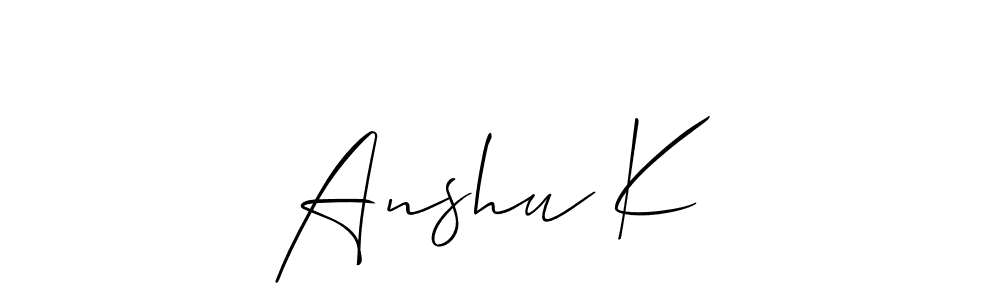 Make a beautiful signature design for name Anshu K♡. With this signature (Allison_Script) style, you can create a handwritten signature for free. Anshu K♡ signature style 2 images and pictures png