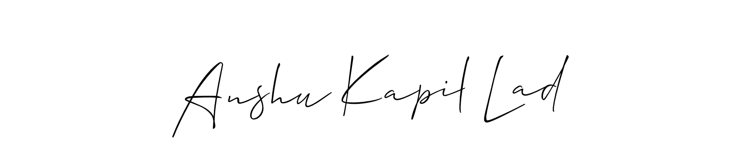 You should practise on your own different ways (Allison_Script) to write your name (Anshu Kapil Lad) in signature. don't let someone else do it for you. Anshu Kapil Lad signature style 2 images and pictures png