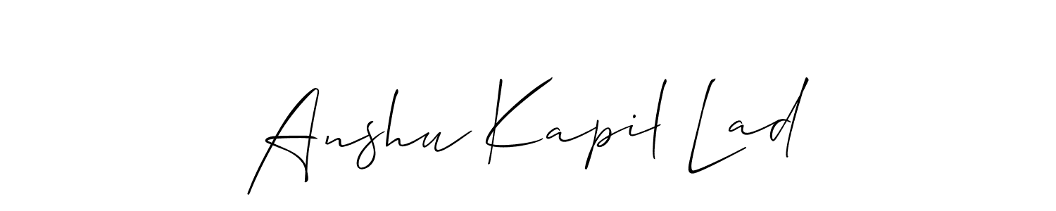 Use a signature maker to create a handwritten signature online. With this signature software, you can design (Allison_Script) your own signature for name Anshu Kapil Lad. Anshu Kapil Lad signature style 2 images and pictures png