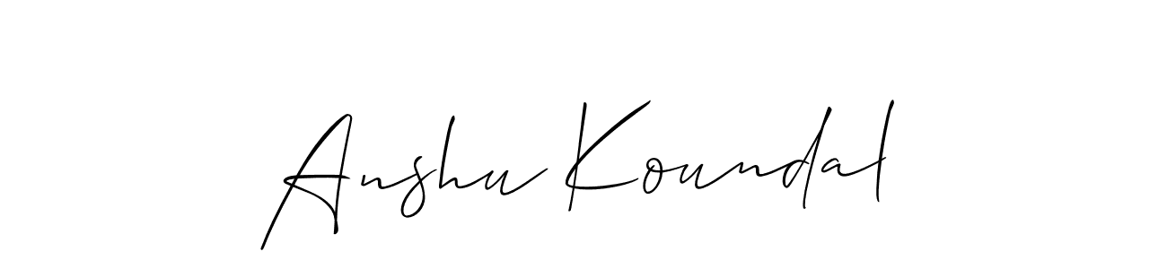 This is the best signature style for the Anshu Koundal name. Also you like these signature font (Allison_Script). Mix name signature. Anshu Koundal signature style 2 images and pictures png