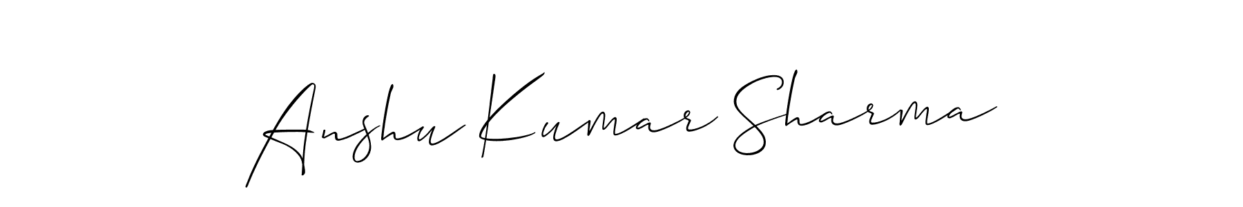 You should practise on your own different ways (Allison_Script) to write your name (Anshu Kumar Sharma) in signature. don't let someone else do it for you. Anshu Kumar Sharma signature style 2 images and pictures png