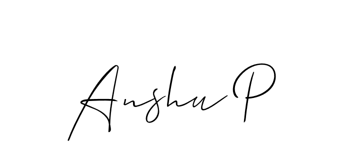 How to Draw Anshu P signature style? Allison_Script is a latest design signature styles for name Anshu P. Anshu P signature style 2 images and pictures png