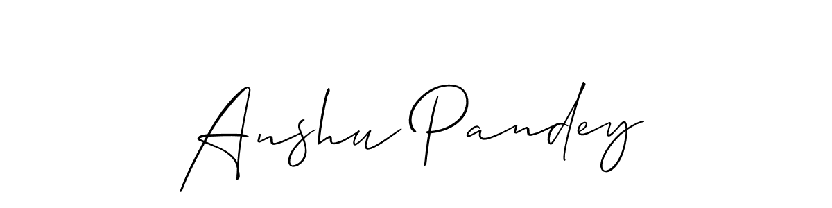 Use a signature maker to create a handwritten signature online. With this signature software, you can design (Allison_Script) your own signature for name Anshu Pandey. Anshu Pandey signature style 2 images and pictures png