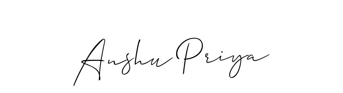 Also we have Anshu Priya name is the best signature style. Create professional handwritten signature collection using Allison_Script autograph style. Anshu Priya signature style 2 images and pictures png