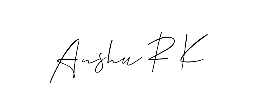 How to Draw Anshu R K signature style? Allison_Script is a latest design signature styles for name Anshu R K. Anshu R K signature style 2 images and pictures png