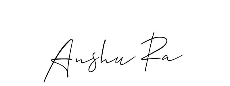Make a beautiful signature design for name Anshu Ra. With this signature (Allison_Script) style, you can create a handwritten signature for free. Anshu Ra signature style 2 images and pictures png
