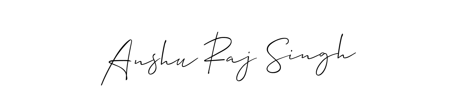 Allison_Script is a professional signature style that is perfect for those who want to add a touch of class to their signature. It is also a great choice for those who want to make their signature more unique. Get Anshu Raj Singh name to fancy signature for free. Anshu Raj Singh signature style 2 images and pictures png