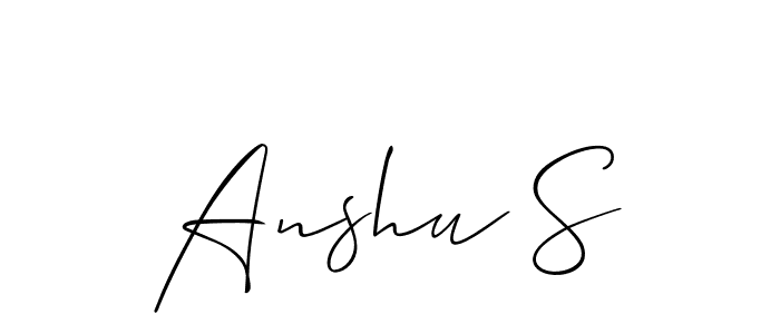 This is the best signature style for the Anshu S name. Also you like these signature font (Allison_Script). Mix name signature. Anshu S signature style 2 images and pictures png
