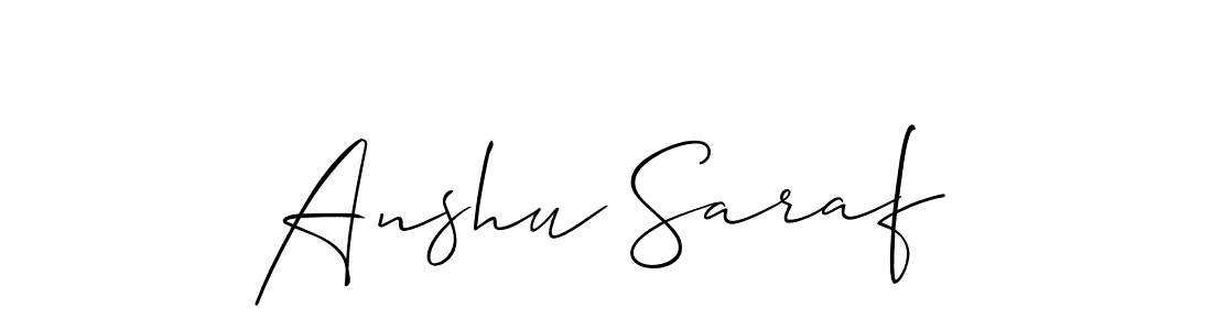 Similarly Allison_Script is the best handwritten signature design. Signature creator online .You can use it as an online autograph creator for name Anshu Saraf. Anshu Saraf signature style 2 images and pictures png