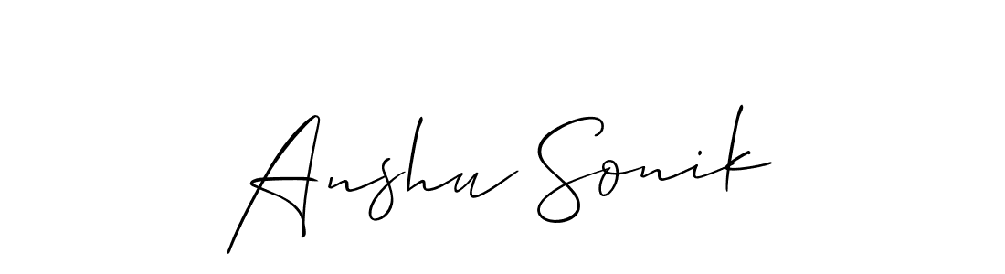 Also You can easily find your signature by using the search form. We will create Anshu Sonik name handwritten signature images for you free of cost using Allison_Script sign style. Anshu Sonik signature style 2 images and pictures png