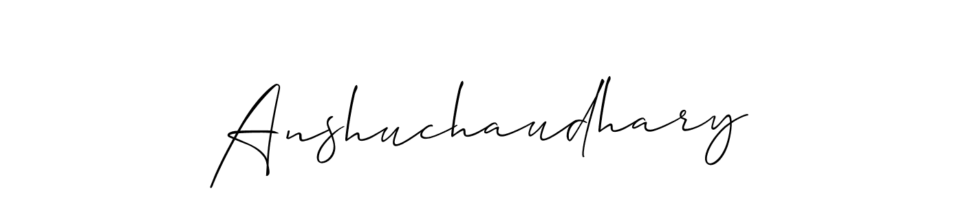 Design your own signature with our free online signature maker. With this signature software, you can create a handwritten (Allison_Script) signature for name Anshuchaudhary. Anshuchaudhary signature style 2 images and pictures png