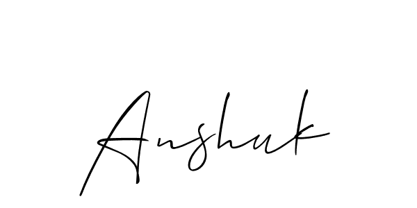 It looks lik you need a new signature style for name Anshuk. Design unique handwritten (Allison_Script) signature with our free signature maker in just a few clicks. Anshuk signature style 2 images and pictures png