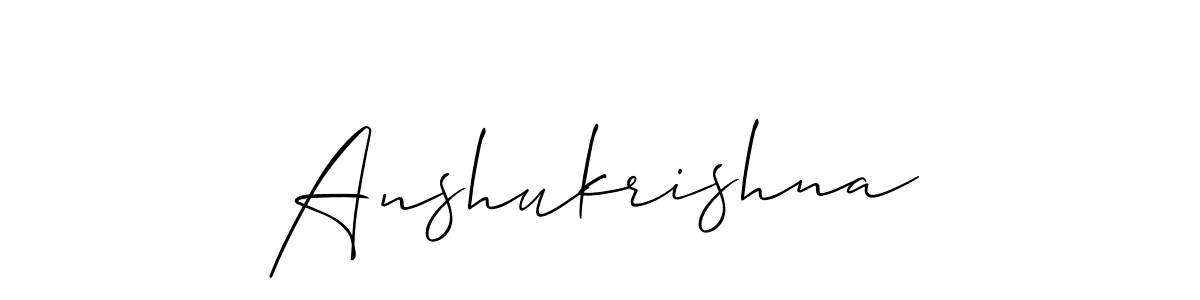 The best way (Allison_Script) to make a short signature is to pick only two or three words in your name. The name Anshukrishna include a total of six letters. For converting this name. Anshukrishna signature style 2 images and pictures png