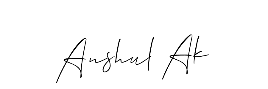 It looks lik you need a new signature style for name Anshul Ak. Design unique handwritten (Allison_Script) signature with our free signature maker in just a few clicks. Anshul Ak signature style 2 images and pictures png