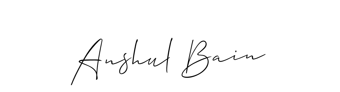 Allison_Script is a professional signature style that is perfect for those who want to add a touch of class to their signature. It is also a great choice for those who want to make their signature more unique. Get Anshul Bain name to fancy signature for free. Anshul Bain signature style 2 images and pictures png