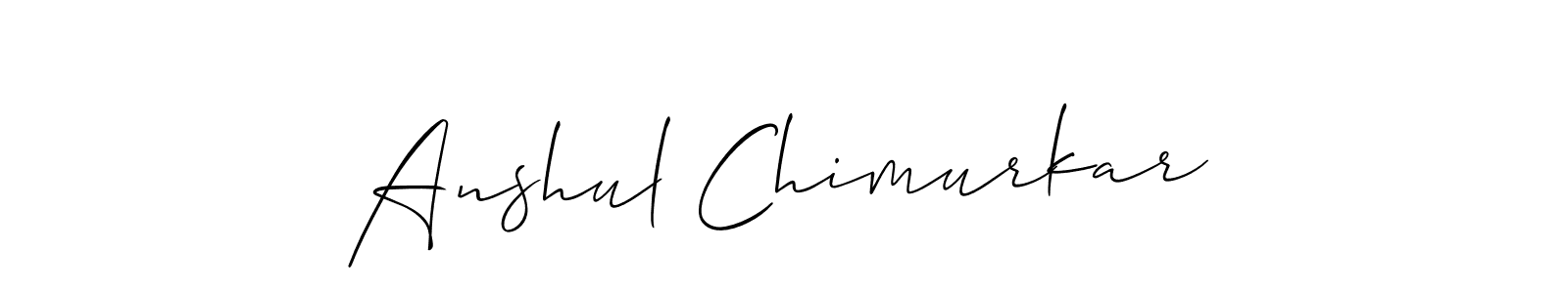 How to make Anshul Chimurkar name signature. Use Allison_Script style for creating short signs online. This is the latest handwritten sign. Anshul Chimurkar signature style 2 images and pictures png