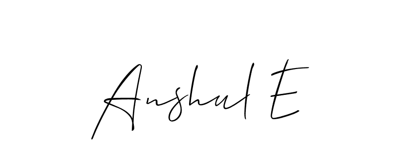 It looks lik you need a new signature style for name Anshul E. Design unique handwritten (Allison_Script) signature with our free signature maker in just a few clicks. Anshul E signature style 2 images and pictures png