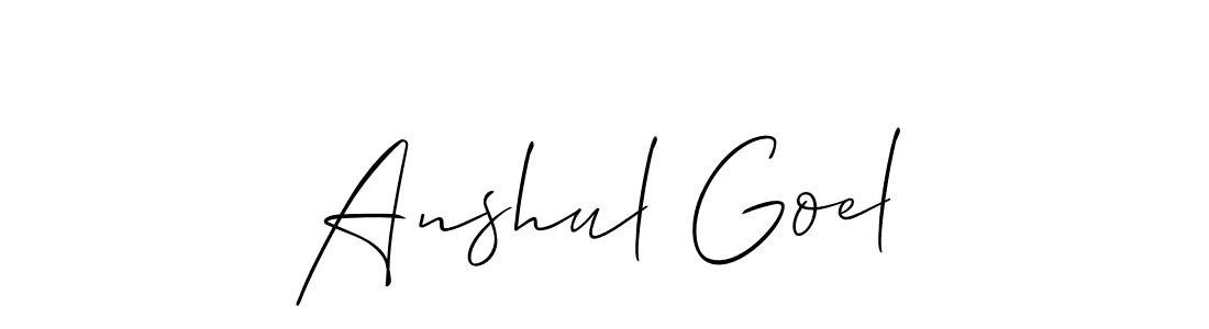 Make a short Anshul Goel signature style. Manage your documents anywhere anytime using Allison_Script. Create and add eSignatures, submit forms, share and send files easily. Anshul Goel signature style 2 images and pictures png