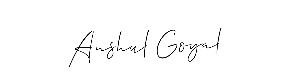 It looks lik you need a new signature style for name Anshul Goyal. Design unique handwritten (Allison_Script) signature with our free signature maker in just a few clicks. Anshul Goyal signature style 2 images and pictures png