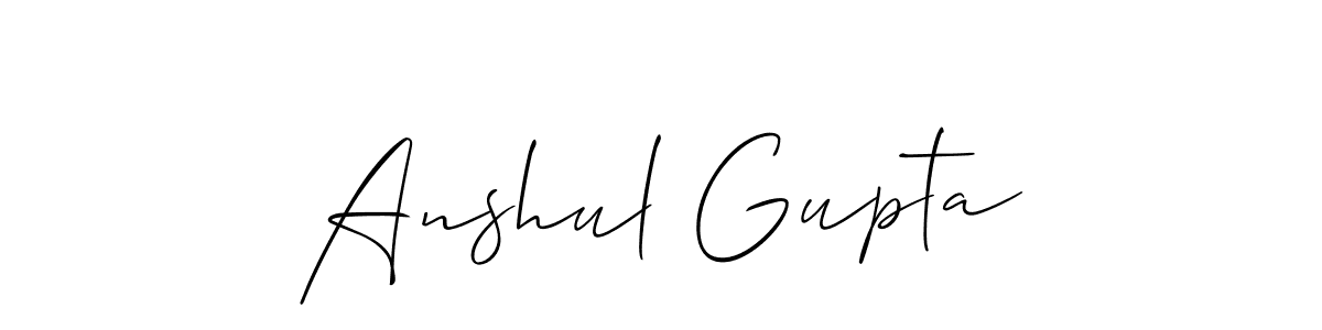 Allison_Script is a professional signature style that is perfect for those who want to add a touch of class to their signature. It is also a great choice for those who want to make their signature more unique. Get Anshul Gupta name to fancy signature for free. Anshul Gupta signature style 2 images and pictures png