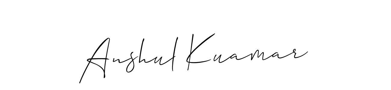 This is the best signature style for the Anshul Kuamar name. Also you like these signature font (Allison_Script). Mix name signature. Anshul Kuamar signature style 2 images and pictures png