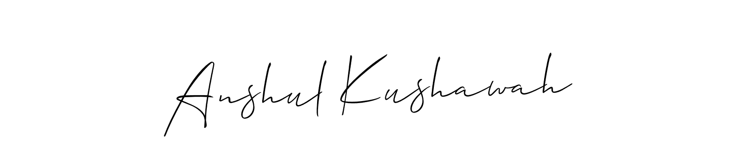 The best way (Allison_Script) to make a short signature is to pick only two or three words in your name. The name Anshul Kushawah include a total of six letters. For converting this name. Anshul Kushawah signature style 2 images and pictures png