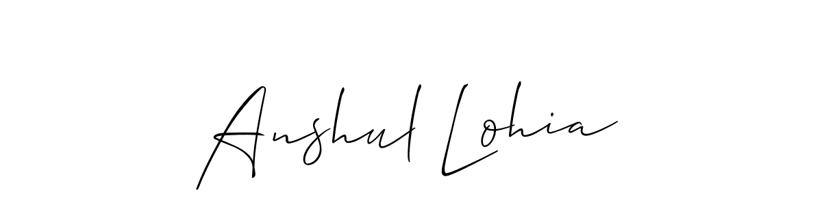 It looks lik you need a new signature style for name Anshul Lohia. Design unique handwritten (Allison_Script) signature with our free signature maker in just a few clicks. Anshul Lohia signature style 2 images and pictures png