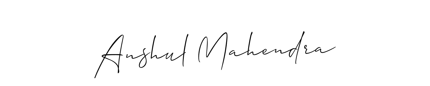 Use a signature maker to create a handwritten signature online. With this signature software, you can design (Allison_Script) your own signature for name Anshul Mahendra. Anshul Mahendra signature style 2 images and pictures png