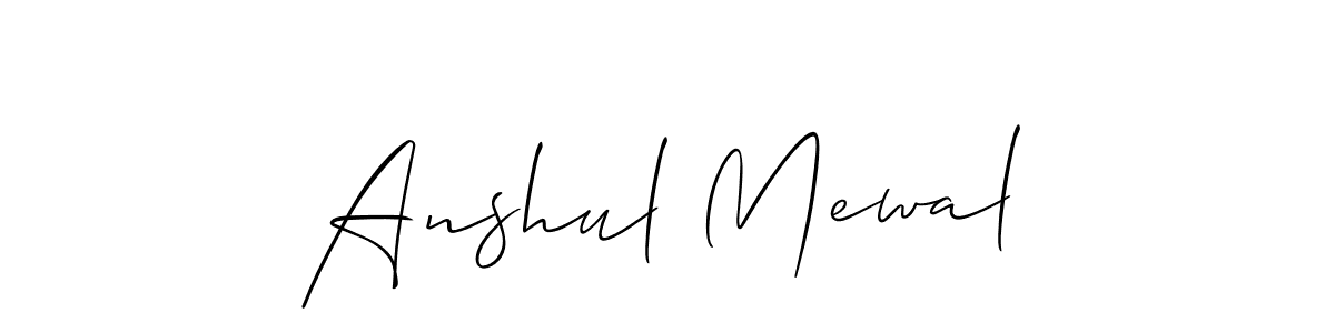 Make a beautiful signature design for name Anshul Mewal. With this signature (Allison_Script) style, you can create a handwritten signature for free. Anshul Mewal signature style 2 images and pictures png