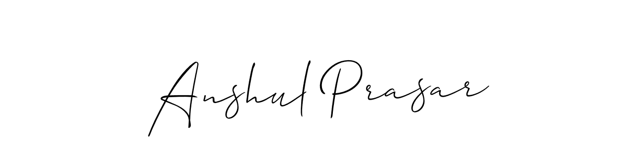 Use a signature maker to create a handwritten signature online. With this signature software, you can design (Allison_Script) your own signature for name Anshul Prasar. Anshul Prasar signature style 2 images and pictures png