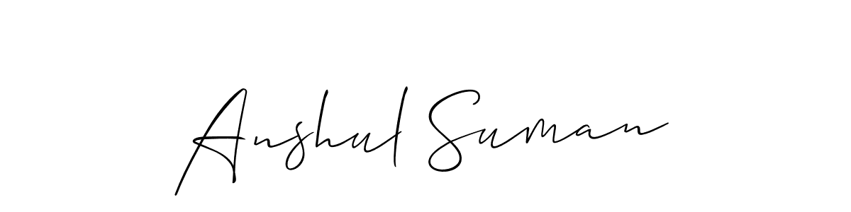 How to make Anshul Suman name signature. Use Allison_Script style for creating short signs online. This is the latest handwritten sign. Anshul Suman signature style 2 images and pictures png