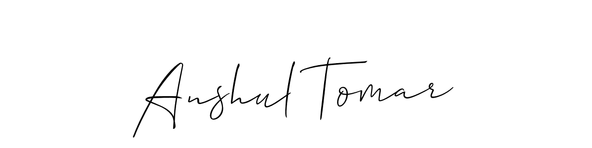 Also You can easily find your signature by using the search form. We will create Anshul Tomar name handwritten signature images for you free of cost using Allison_Script sign style. Anshul Tomar signature style 2 images and pictures png