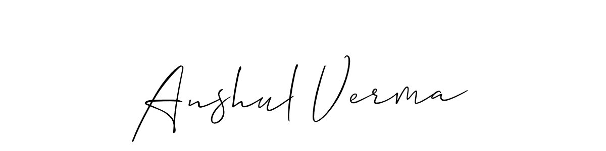 Use a signature maker to create a handwritten signature online. With this signature software, you can design (Allison_Script) your own signature for name Anshul Verma. Anshul Verma signature style 2 images and pictures png