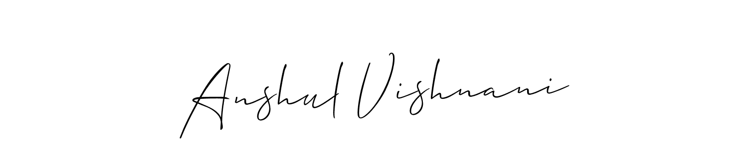 Best and Professional Signature Style for Anshul Vishnani. Allison_Script Best Signature Style Collection. Anshul Vishnani signature style 2 images and pictures png