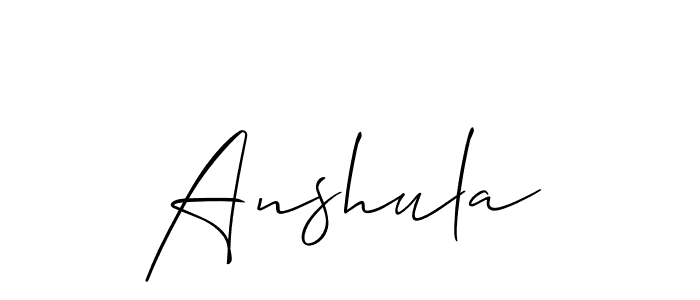 Also we have Anshula name is the best signature style. Create professional handwritten signature collection using Allison_Script autograph style. Anshula signature style 2 images and pictures png