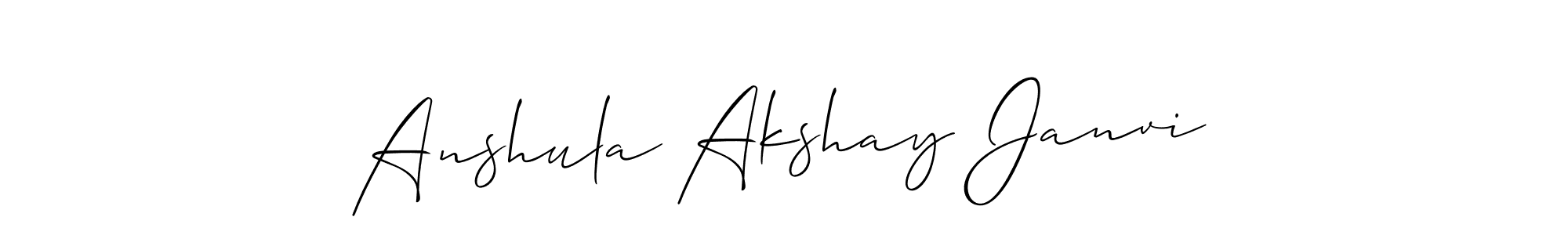 Also we have Anshula Akshay Janvi name is the best signature style. Create professional handwritten signature collection using Allison_Script autograph style. Anshula Akshay Janvi signature style 2 images and pictures png