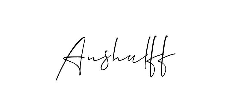 How to make Anshulff name signature. Use Allison_Script style for creating short signs online. This is the latest handwritten sign. Anshulff signature style 2 images and pictures png