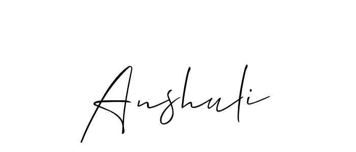 You should practise on your own different ways (Allison_Script) to write your name (Anshuli) in signature. don't let someone else do it for you. Anshuli signature style 2 images and pictures png