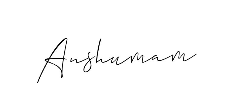 Design your own signature with our free online signature maker. With this signature software, you can create a handwritten (Allison_Script) signature for name Anshumam. Anshumam signature style 2 images and pictures png