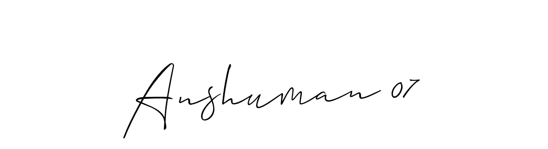 Make a beautiful signature design for name Anshuman 07. With this signature (Allison_Script) style, you can create a handwritten signature for free. Anshuman 07 signature style 2 images and pictures png