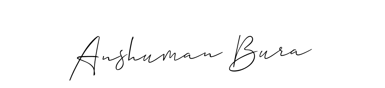 Create a beautiful signature design for name Anshuman Bura. With this signature (Allison_Script) fonts, you can make a handwritten signature for free. Anshuman Bura signature style 2 images and pictures png