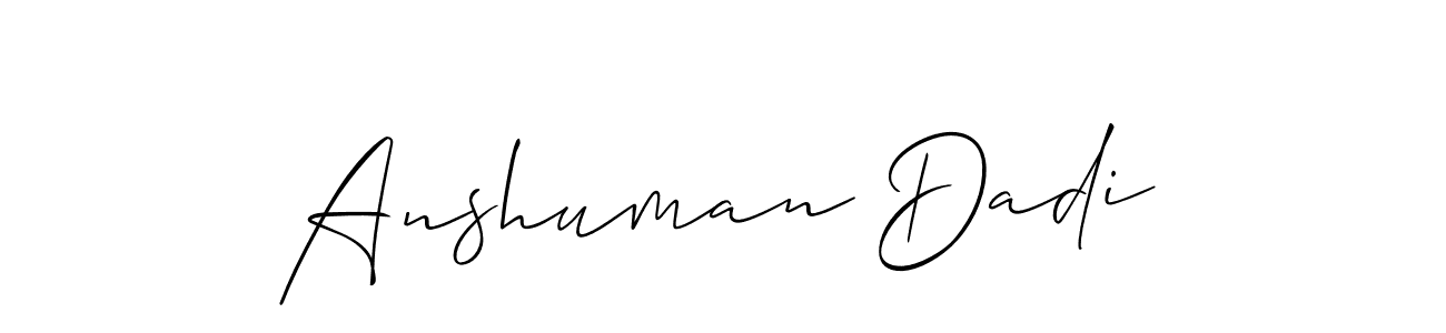 Also we have Anshuman Dadi name is the best signature style. Create professional handwritten signature collection using Allison_Script autograph style. Anshuman Dadi signature style 2 images and pictures png