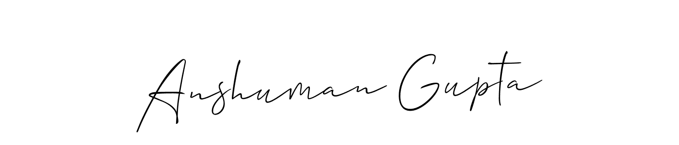 Make a short Anshuman Gupta signature style. Manage your documents anywhere anytime using Allison_Script. Create and add eSignatures, submit forms, share and send files easily. Anshuman Gupta signature style 2 images and pictures png